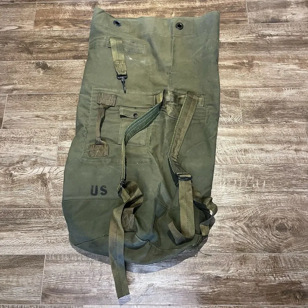 Vintage US Military Canvas Duffle Bag Olive Drab